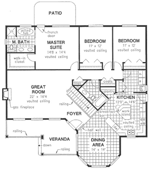 Main Floor Plan for House Plan #137154