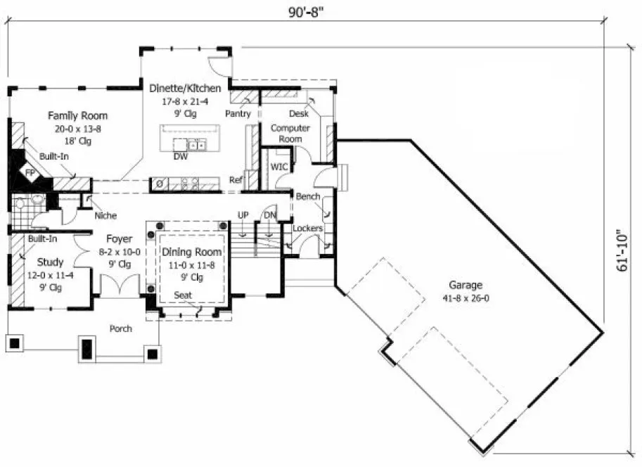 Main Floor Plan for House Plan #281103