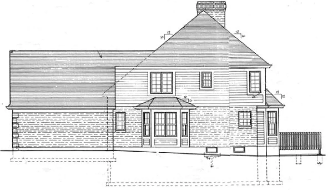 Right Elevation for House Plan #536010