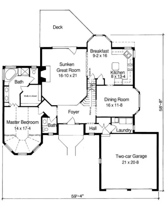 Main Floor Plan for House Plan #536010