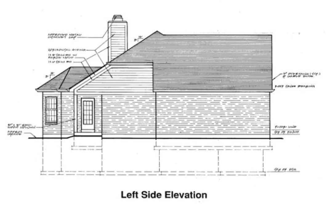 Left Elevation for House Plan #530510
