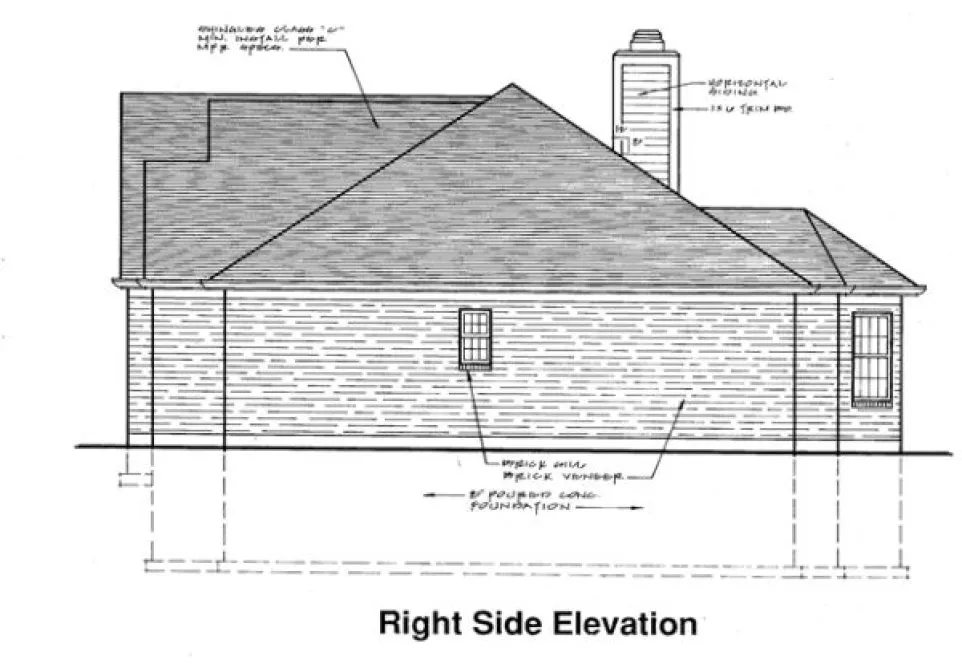 Right Elevation for House Plan #530510