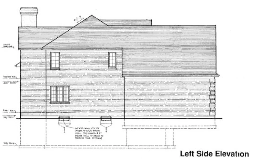 Left Elevation for House Plan #532410