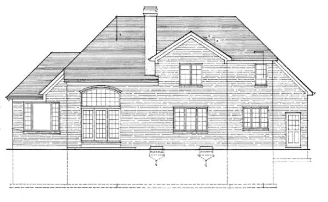 Rear Elevation for House Plan #532410