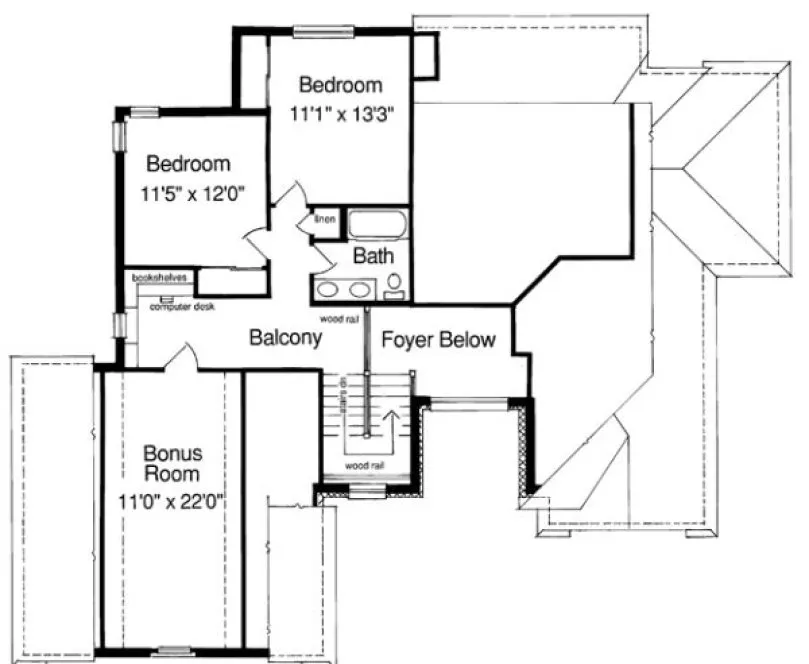 Second Floor Plan for House Plan #532410
