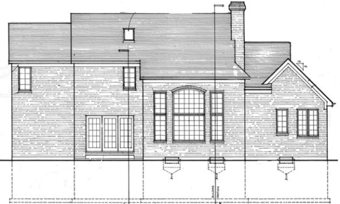 Rear Elevation for House Plan #534410