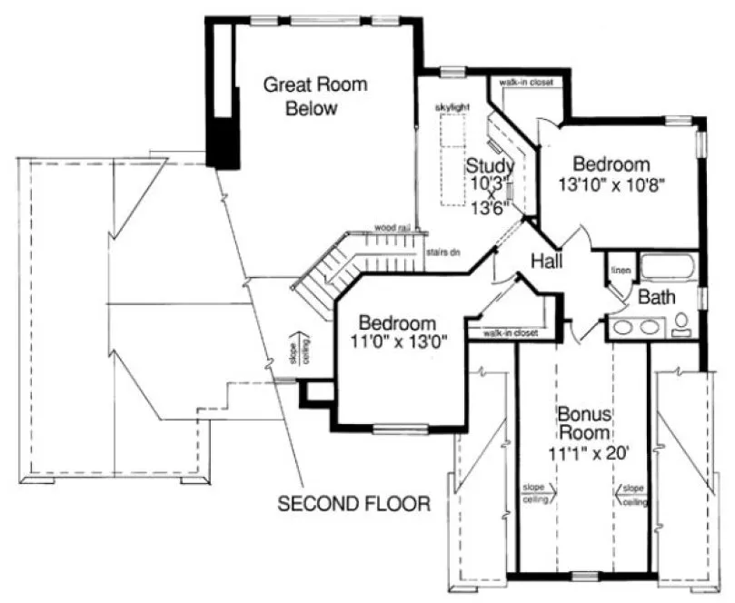 Second Floor Plan for House Plan #534410