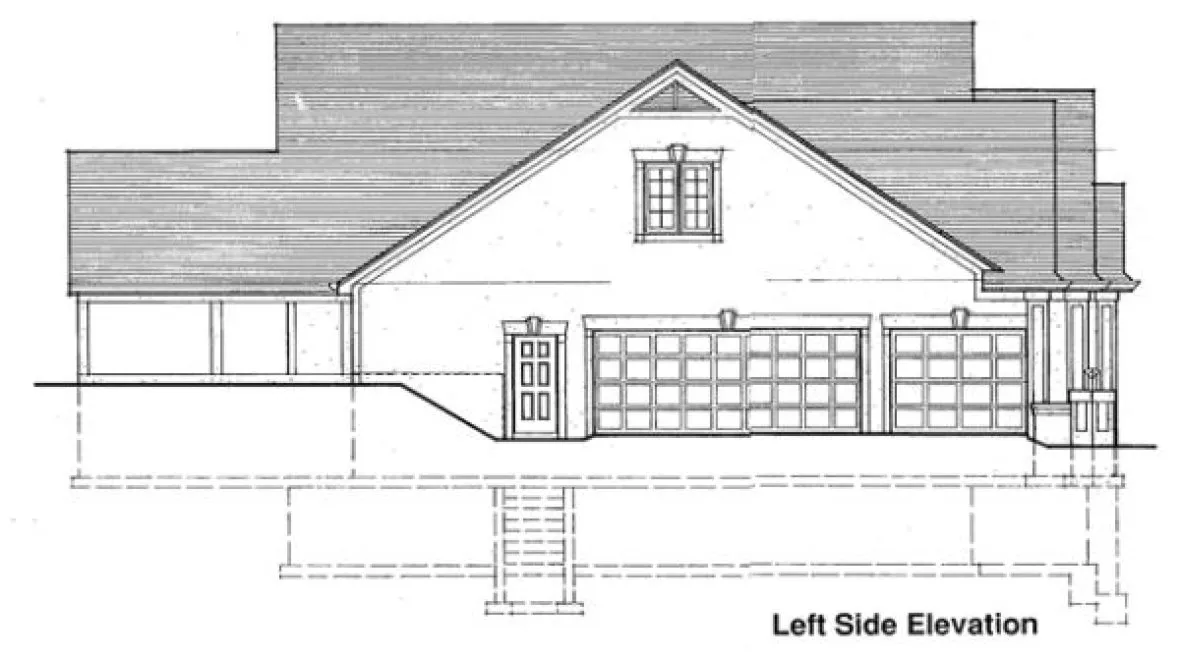 Left Elevation for House Plan #536110