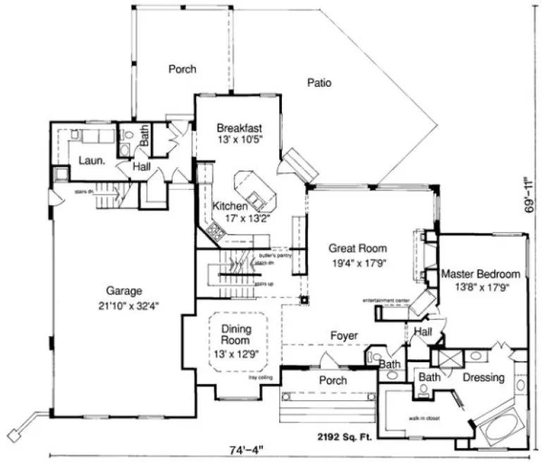 Main Floor Plan for House Plan #536110