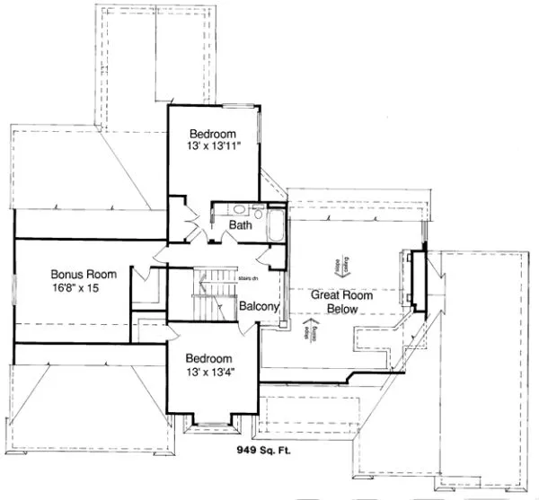 Second Floor Plan for House Plan #536110