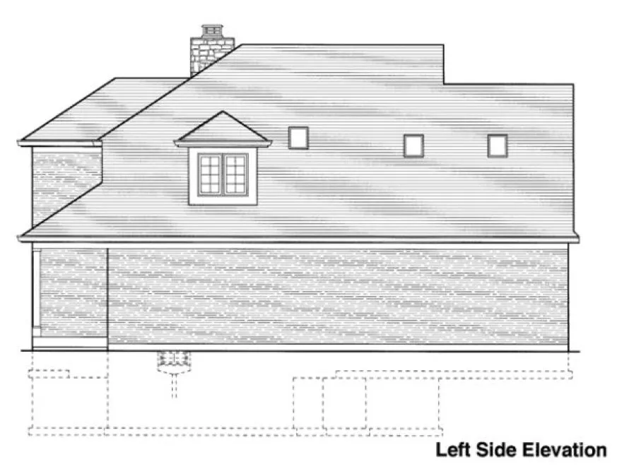 Left Elevation for House Plan #530920
