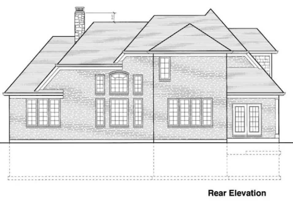 Rear Elevation for House Plan #530920