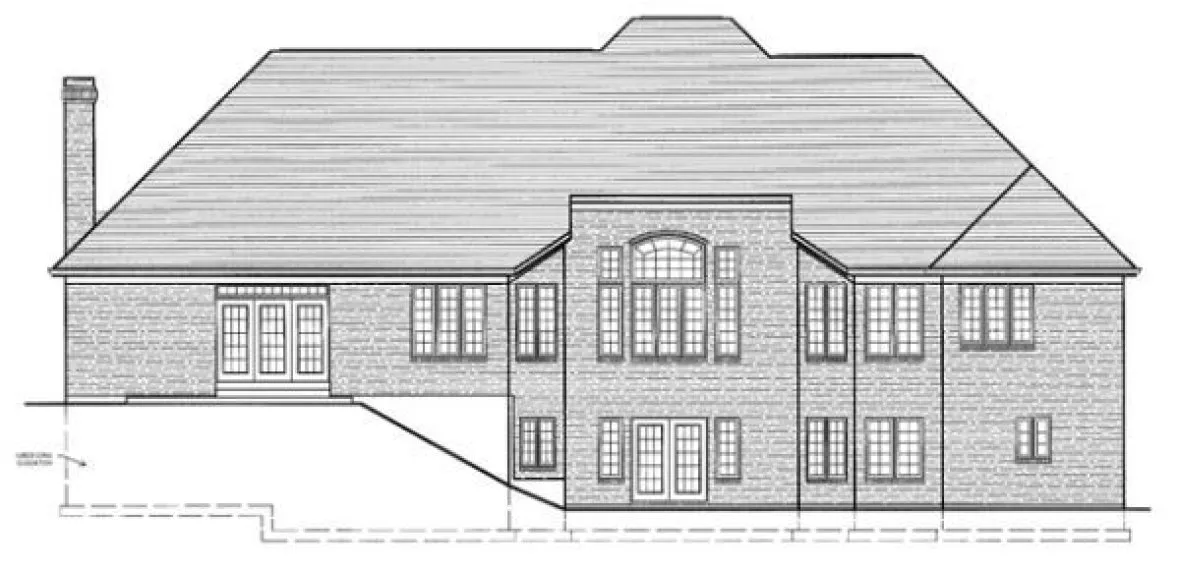 Rear Elevation for House Plan #537220
