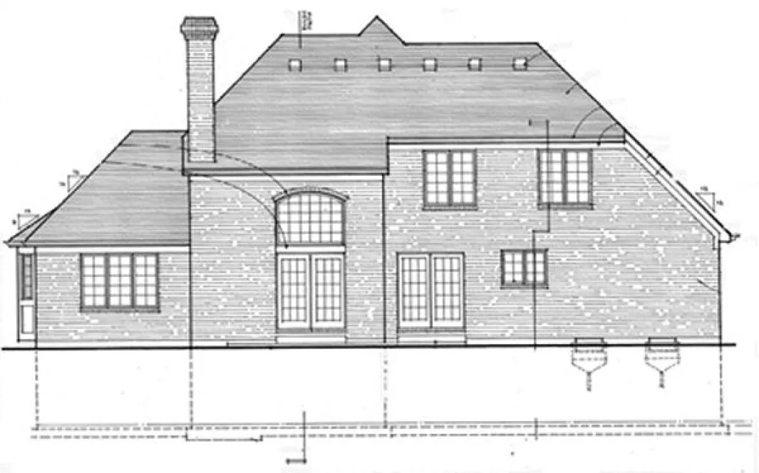 Rear Elevation for House Plan #537410