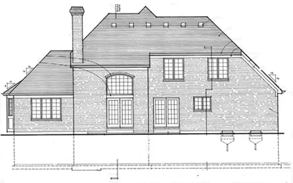 Rear Elevation for House Plan #537410
