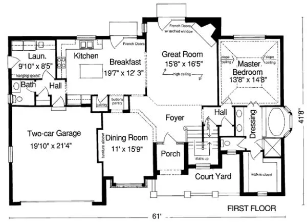 Main Floor Plan for House Plan #537410