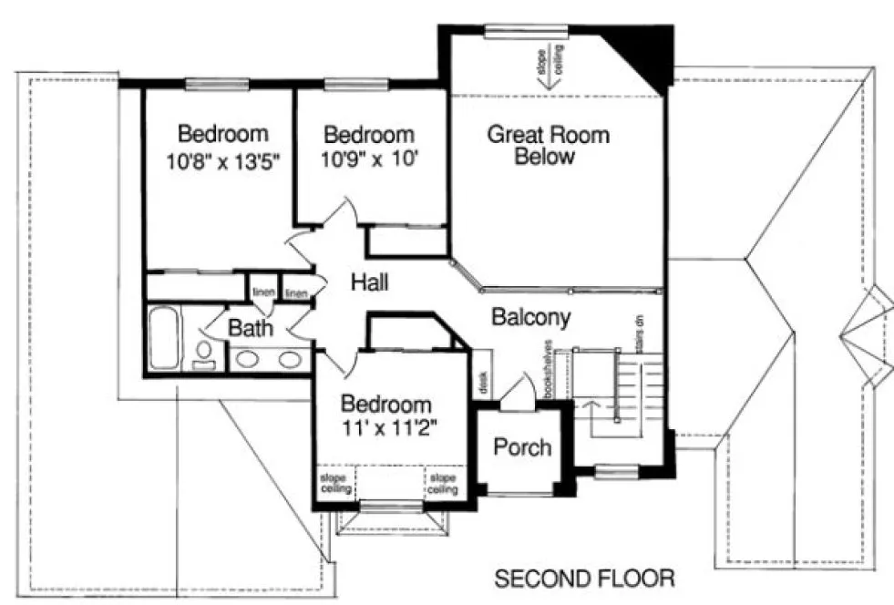 Second Floor Plan for House Plan #537410