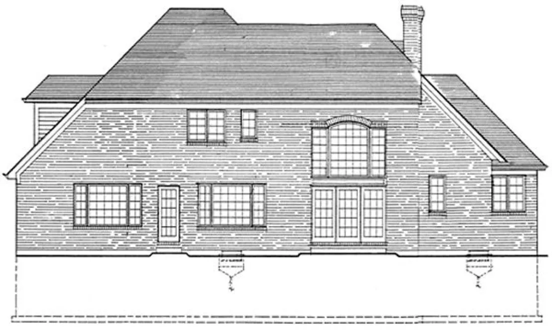 Rear Elevation for House Plan #530910