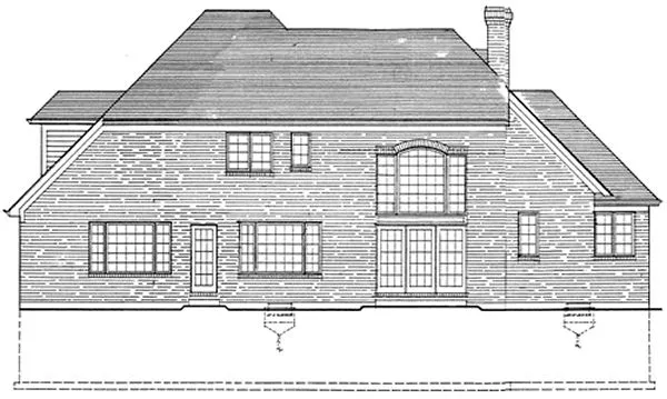 Rear Elevation for House Plan #530910