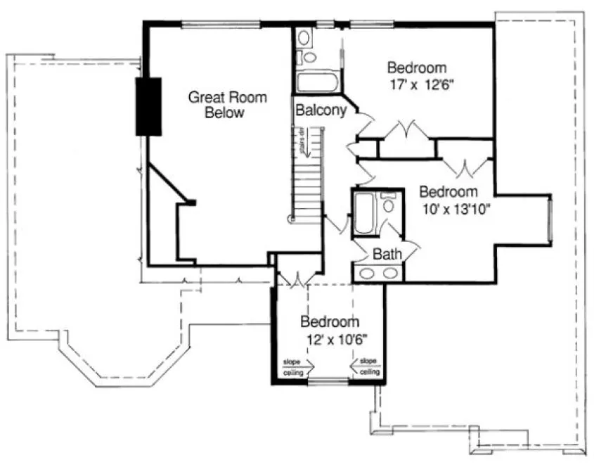 Second Floor Plan for House Plan #530910