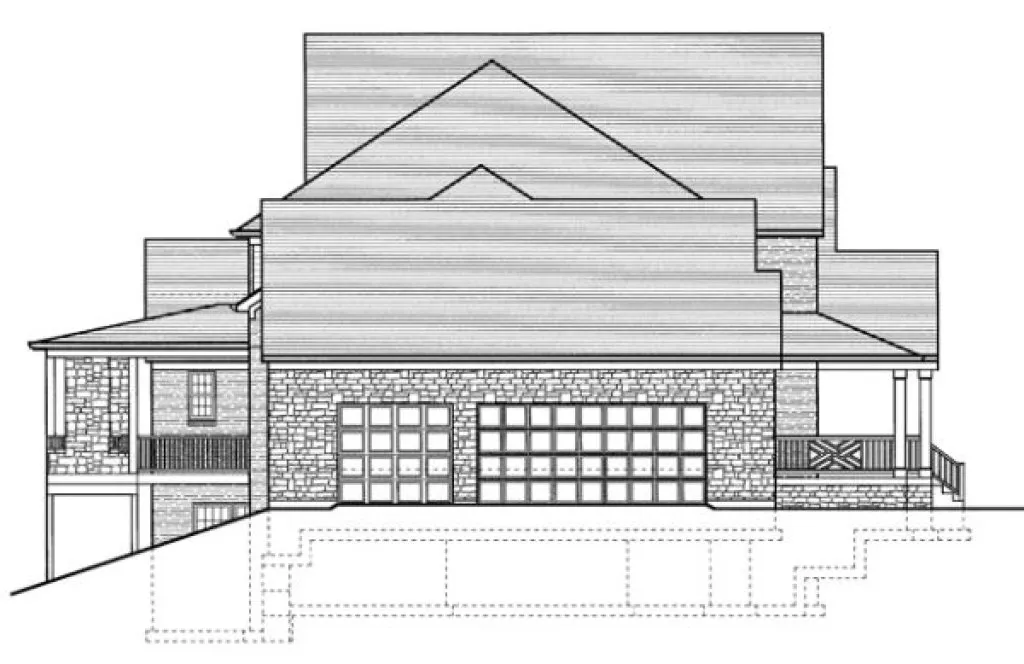 Left Elevation for House Plan #535730