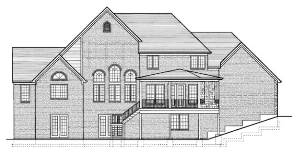 Rear Elevation for House Plan #535730