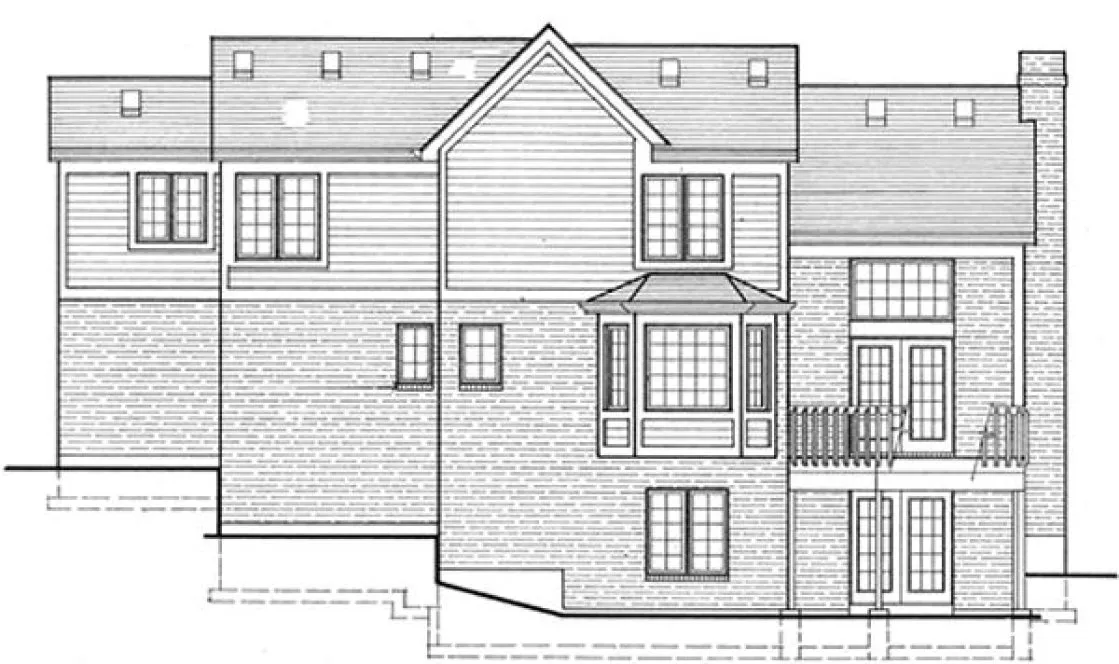 Rear Elevation for House Plan #533010