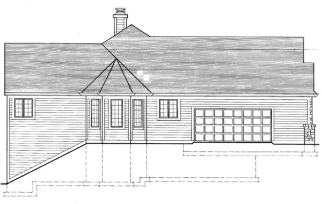 Left Elevation for House Plan #531910
