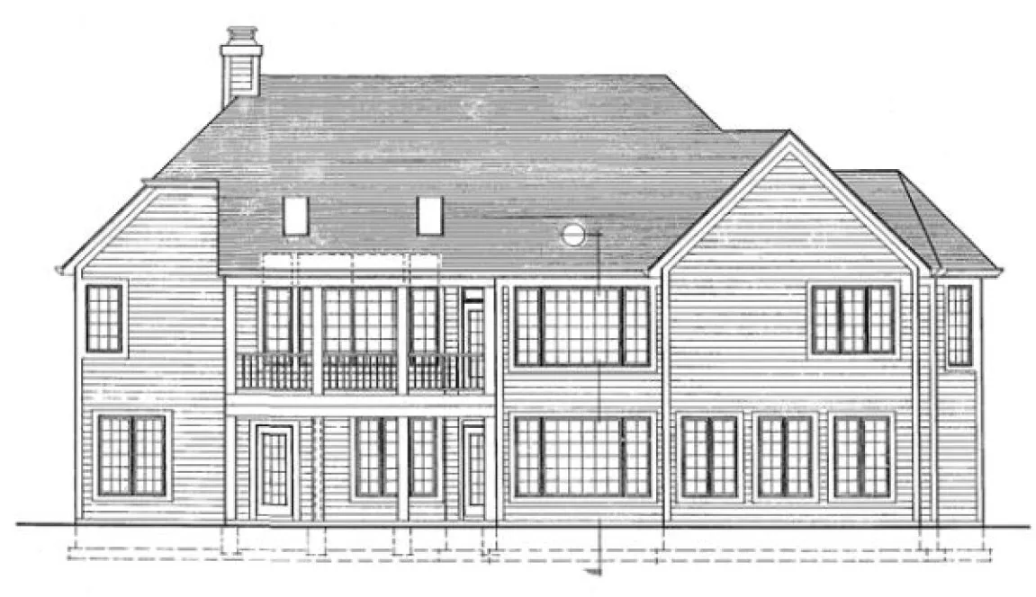Rear Elevation for House Plan #531910