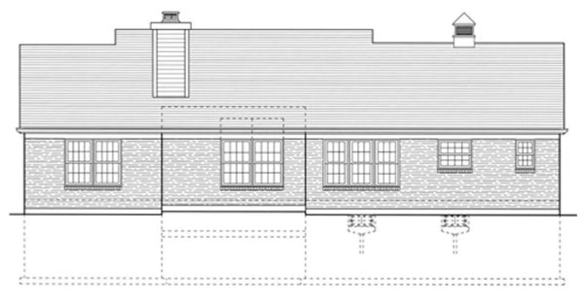 Rear Elevation for House Plan #536910