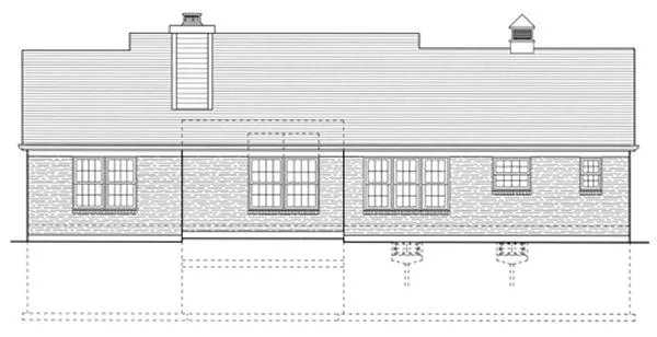 Rear Elevation for House Plan #536910