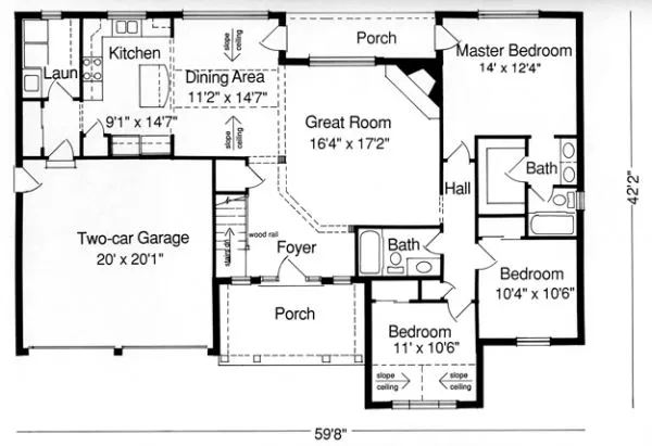 Main Floor Plan for House Plan #536910