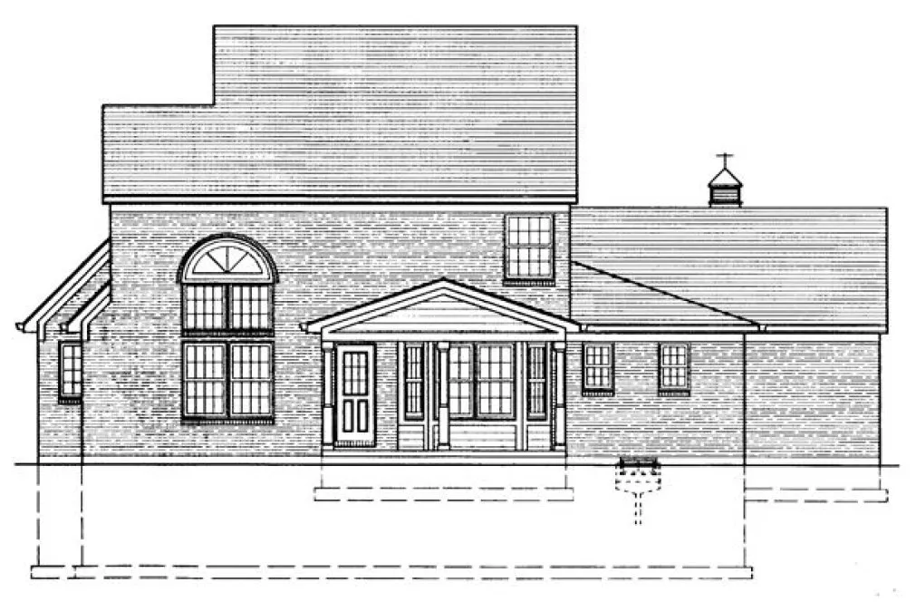 Rear Elevation for House Plan #537910