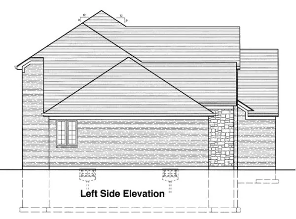 Left Elevation for House Plan #532020