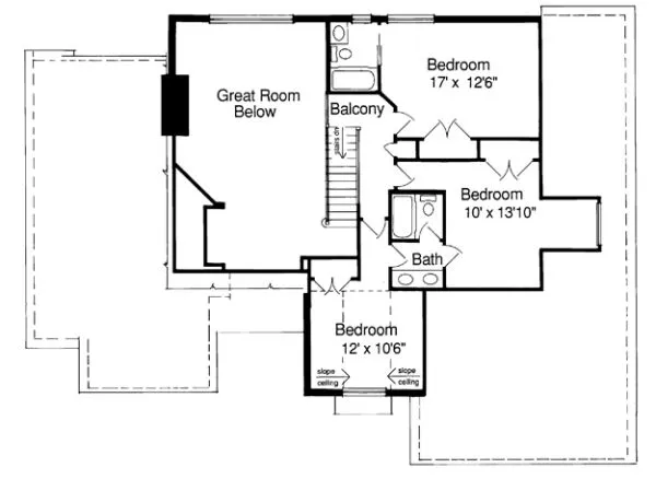 Second Floor Plan for House Plan #532020