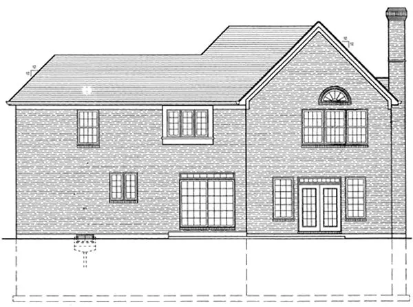 Rear Elevation for House Plan #539020