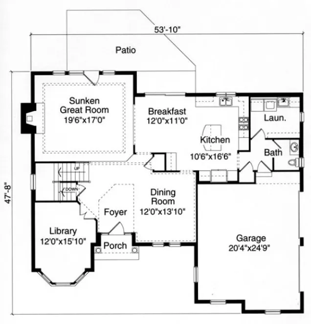 Main Floor Plan for House Plan #539020
