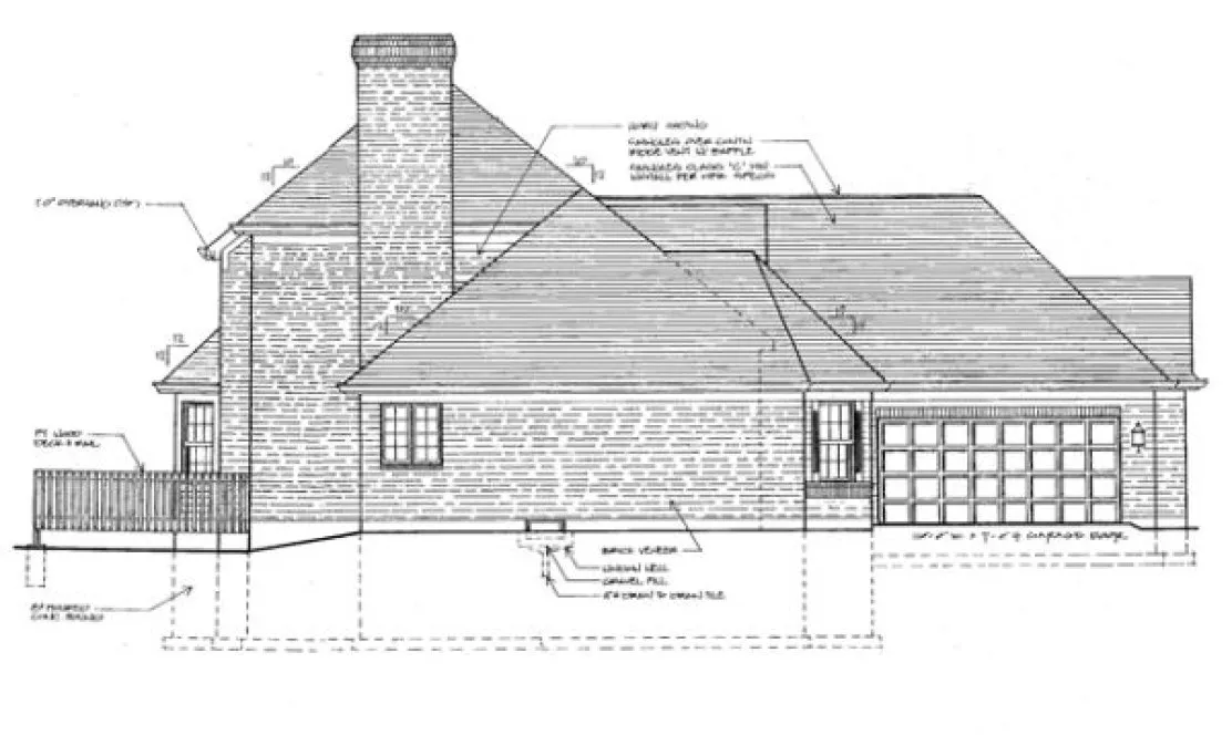 Left Elevation for House Plan #531120