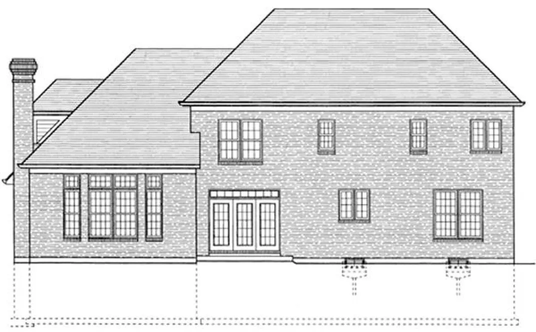 Rear Elevation for House Plan #532120