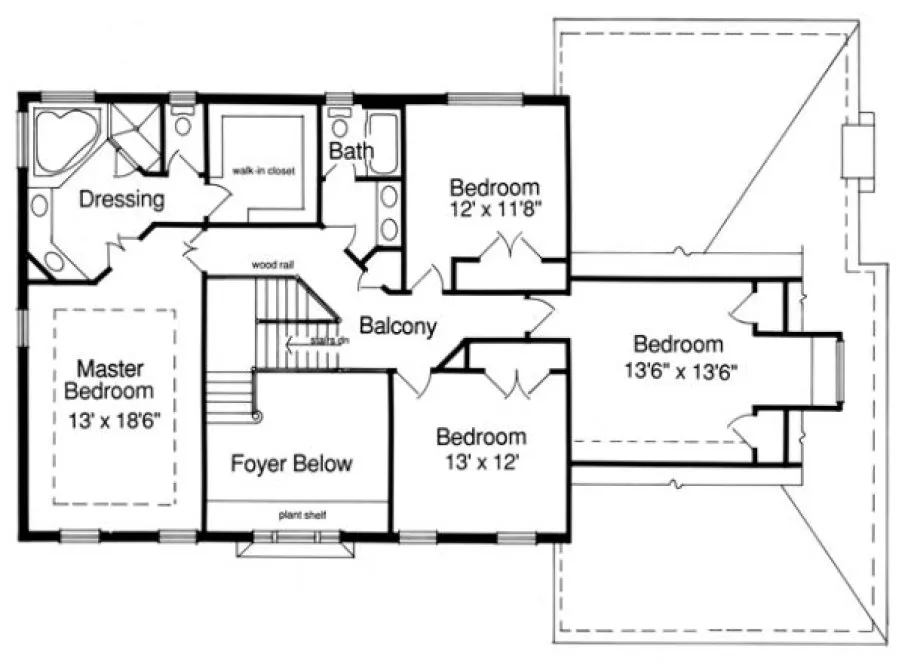 Second Floor Plan for House Plan #532120