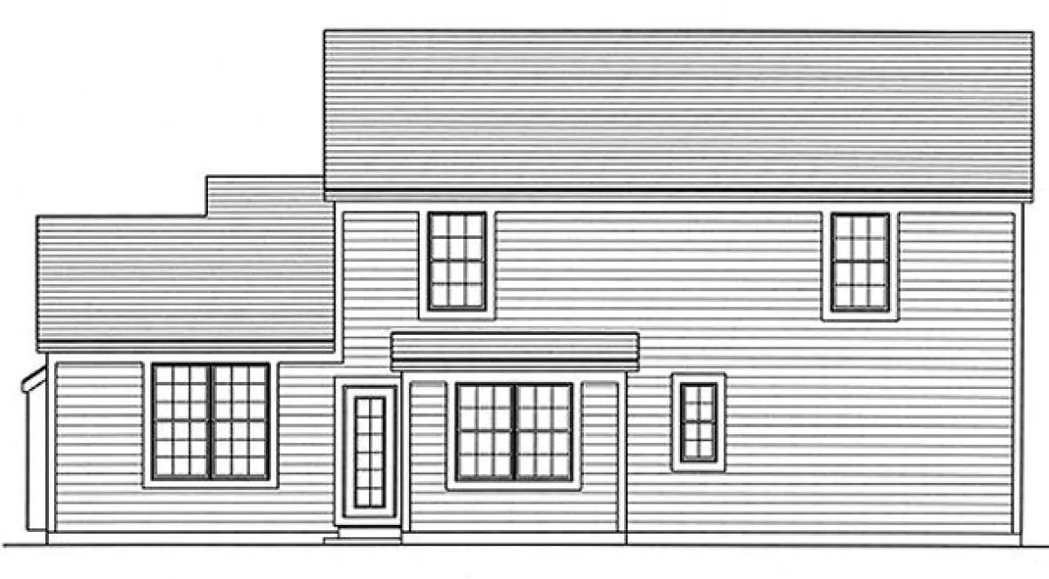 Rear Elevation for House Plan #536260
