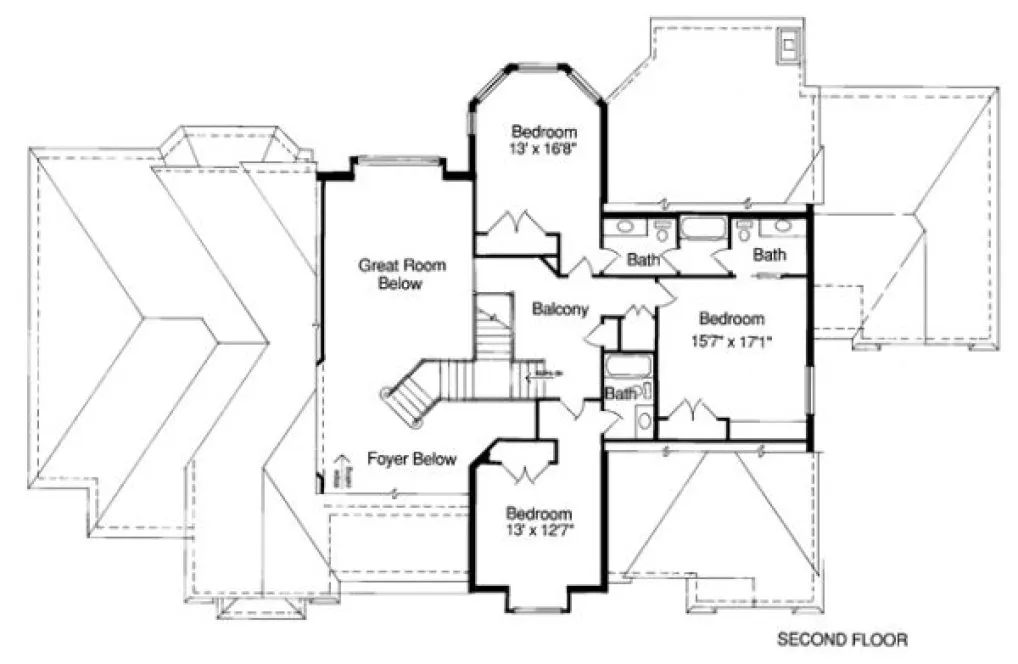 Second Floor Plan for House Plan #538320