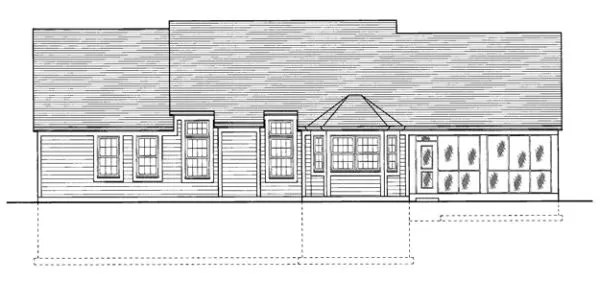 Rear Elevation for House Plan #539720