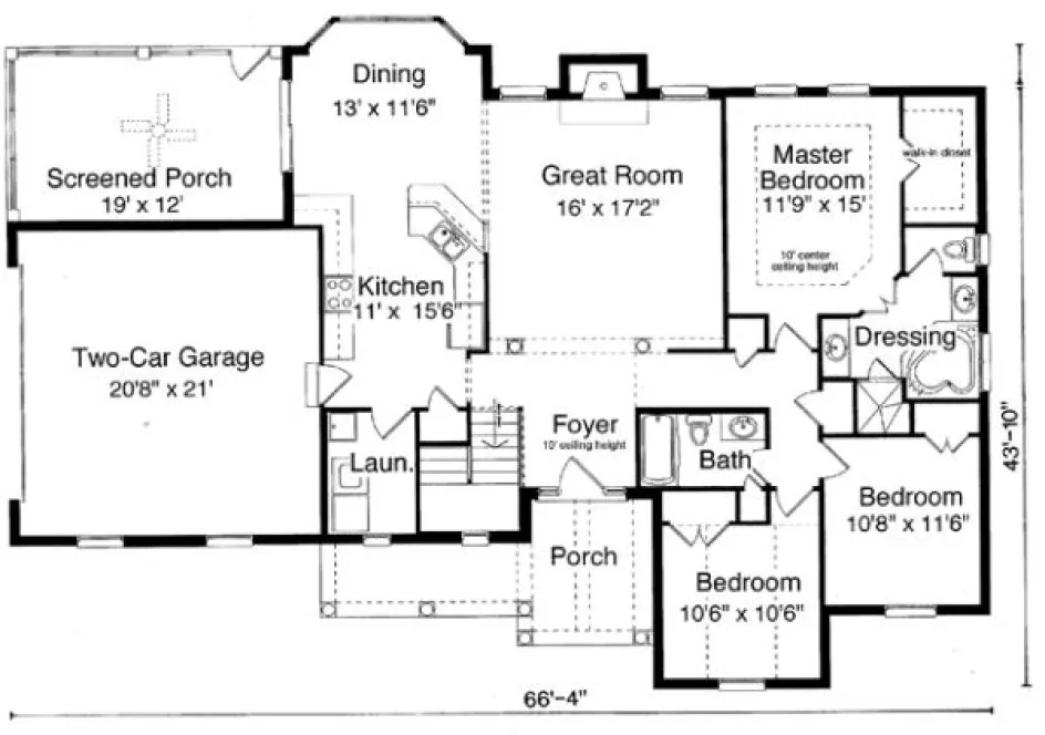 Main Floor Plan for House Plan #539720