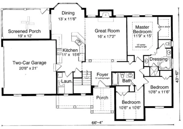 Main Floor Plan for House Plan #539720