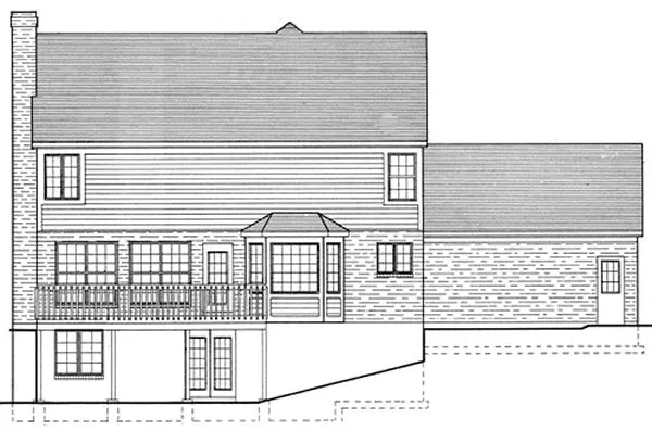 Rear Elevation for House Plan #533910