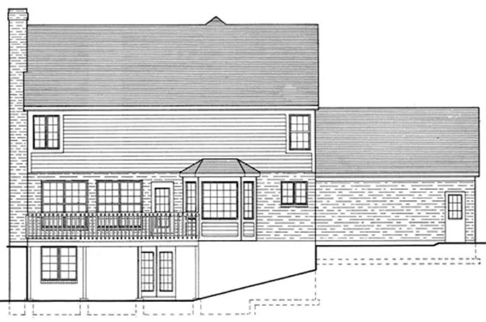 Rear Elevation for House Plan #533910