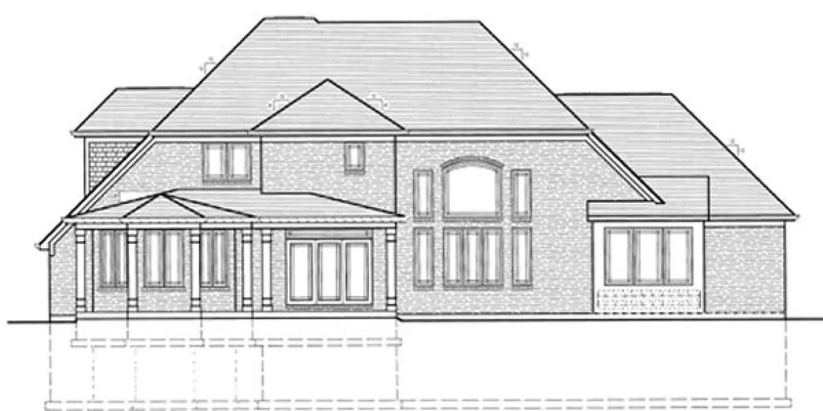 Rear Elevation for House Plan #530130