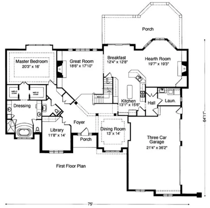 Main Floor Plan for House Plan #530130
