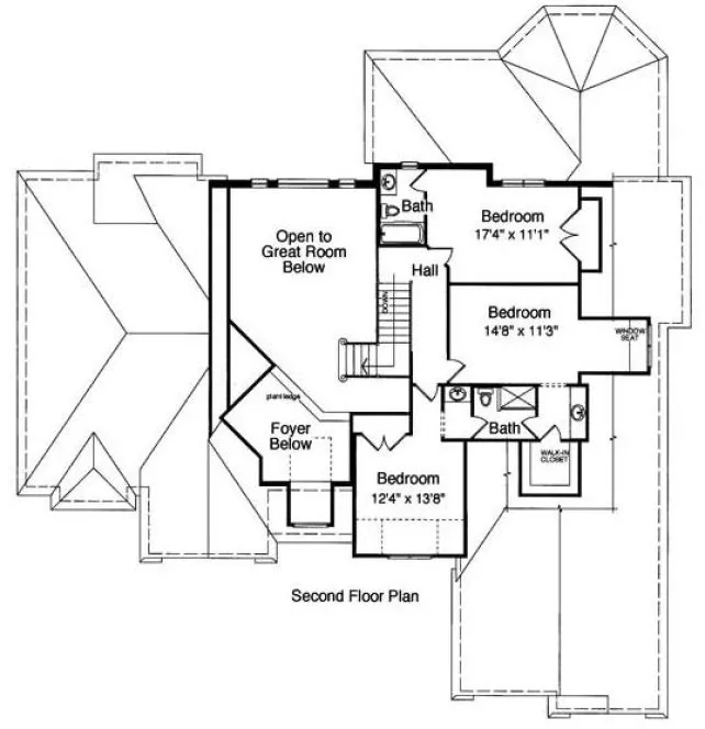 Second Floor Plan for House Plan #530130